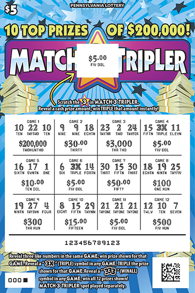 Pennsylvania Lottery - Scratch-Offs - Match 3 Tripler